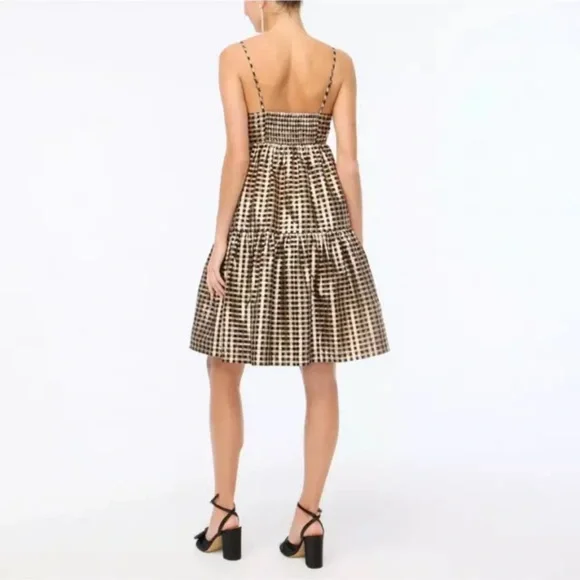GORGEOUS j.crew metallic threads gingham dress EUC - Picture 4 of 5
